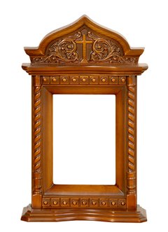 Small alder table icon case, Light brown, 14X20 (without inner frame), Greek cross